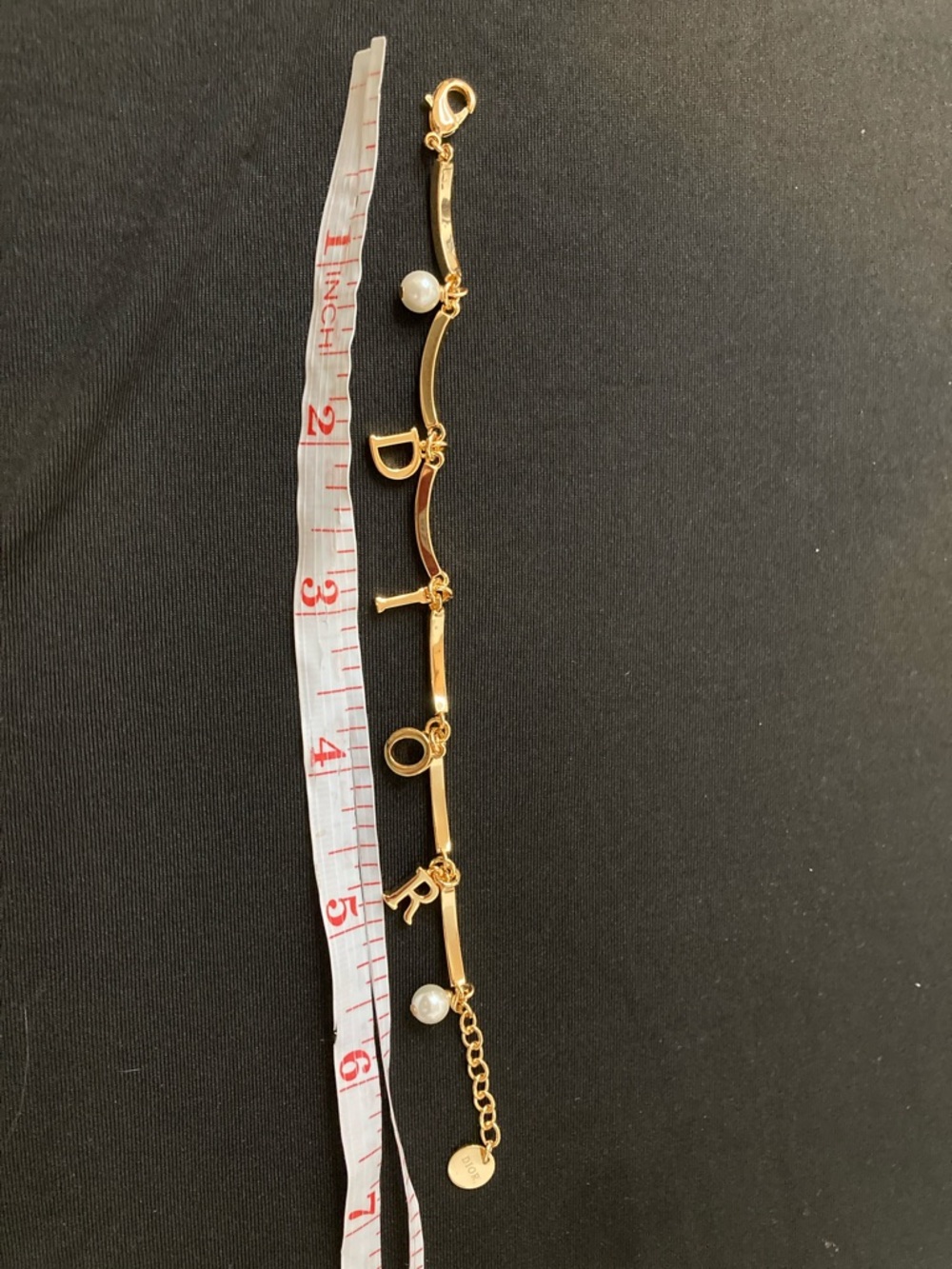 Dior Gold-Tone Charm Bracelet with Faux Pearls - Picture 2 of 4